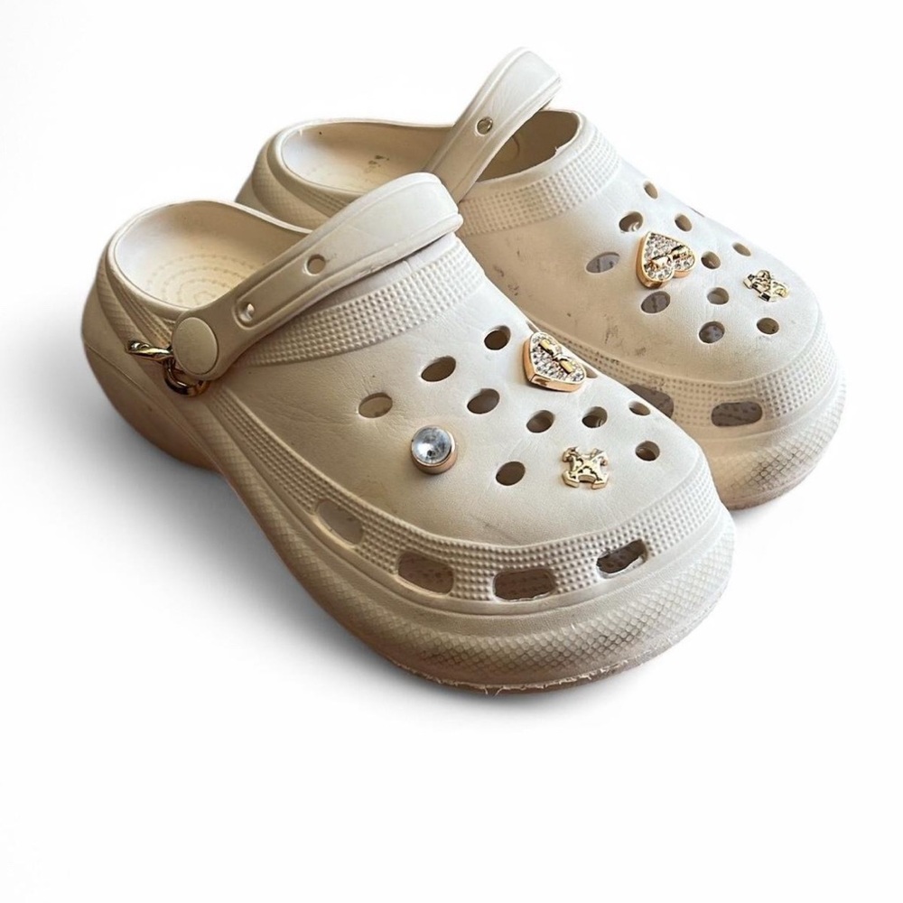 Kids Beige Clogs with Charms
